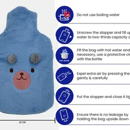 da novira Premium Hot Water Rubber Bag with Soft Plush Cover For Cramp_Back Pain Relief Non-Electrical 2 L Hot Water Bag image 4