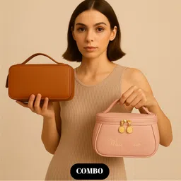 heboo Women Brown, Pink Cosmetic Bag-picture-39