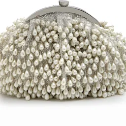 anekaant Party Cream Clutch image 4