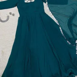 djcm fashion hub Solid Georgette Stitched Anarkali Gown-picture-26