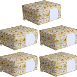CHAMPARAN Non-Woven 5 Pieces Underbed Storage Bag (Iv Cotton Laundry Bag-image-15