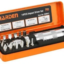 harden 14 Pcs Impact Driver Set (13 Bits and 1 Impact Driver) Professional - 550641 Impact Screwdriver Set-picture-21