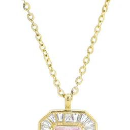 ontique Sapphire Crest Golden Sterling Silver Pendant Chain Sterling Silver Sterling Silver Pendant Set-picture-11