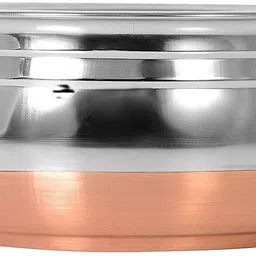 rbgiit Stainless Steel Mixing Bowl Stainless steel handi set Copper Induction And gas Stove Suitable Bottom Handi/Urli Pot 5 Piece Set Handi 0.4 L, 0.65 L, 0.85 L, 1.2 L, 1.6 L (Stainless Steel, Copper) Cookware Set / Container/pot pan/patila/bhagona/Serving bowl/biryani cook & serve Set/vessels Stainless Steel Mixing Bowl image 5