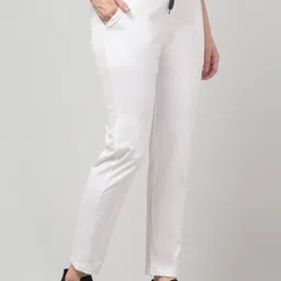 unique look Pack of 2 Women Solid, Self Design Black, White Track Pants image 4