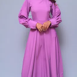 diyaz Women Fit and Flare Purple Maxi/Full Length Dress-picture-21