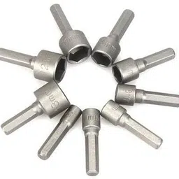banistrokes 9pc Nut Driver Drill Bit Set Socket Bit Chuck Adapter 1/4" Hex Shank 5-13mm Socket Sleeve Wrench Screw Power Drill Adapter Tool for Screws Hooks Bolt Heads-picture-28
