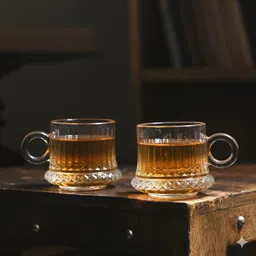 afast Pack of 2 Glass Clear Glass Cup | Stylish & Easy-To-Handle Mug For Hot Beverages, Pack Of 2 -A10-picture-28