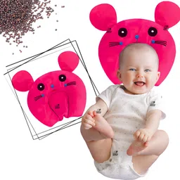 kotton candy Mustard Seeds Baby Pillow Pack of 1 Animals Rai Pillow Velvet, Baby Head Shaping Takiya Soft Pillow Infant-picture-25