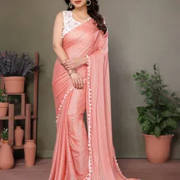 styleveda Solid/Plain Bollywood Polyester Saree-picture-34