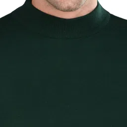 guy london clothing Men Solid Turtle Neck Green Sweater image 4