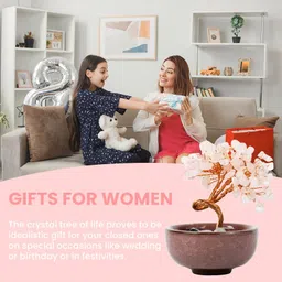 hasthip Pink Crystal Love Tree Desk Ornament for Good Luck and Home Decor Gift Decorative Showpiece - 6 cm image 4