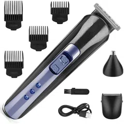 FGHJ Heavy Duty Rechargeable 3 In 1 Hair & Nose Trimmer Beard Shaver For Men Grooming Kit 60 minRuntime 4 Length Settings-picture-42