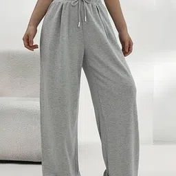 imsa moda Women Solid Grey Track Pants image 4
