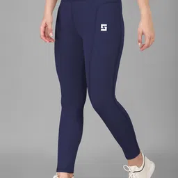 poojaran Solid Women Blue Tights-picture-35