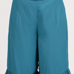 lela Women Flared Blue Georgette Trousers image 4