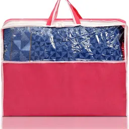 CHAMPARAN Non Woven Foldable Cloth Organizer for Saree|Lehenga|Suit|Top Transp Cotton Laundry Bag-image-33