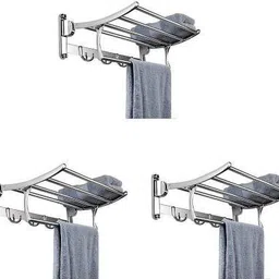 steelhaven Folding Towel Rack for Bathroom (24 Inch) - Pack of 3 24 inch 4 Bar Towel Rod-picture-13