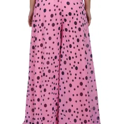 first arrival Women Flared Pink Georgette Trousers image 2
