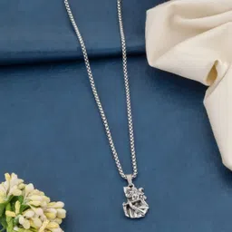 eivaa Krushna Locket with Chain Silver Metal Locket image 3