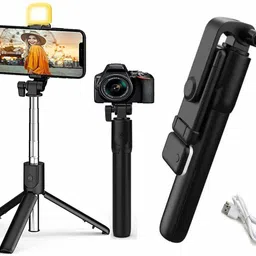 VISHAL Selfie Stick with Tripod Stand,3 in 1 Multifunctional design,Rechargable Light Bluetooth Selfie Stick image 2