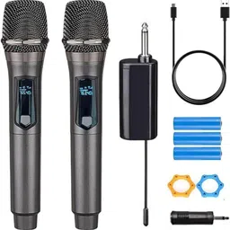 imaginea Wireless Microphone, Rechargeable Wireless Dual UHF Dual Handheld Dynamic Mic for Karaoke Singing, Wedding, DJ, Party, Speech, Church, PA System,200ft-picture-24