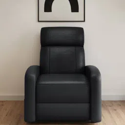 godrej interio Snug Leatherette 1 Seater Recliner In Black Colour-picture-10