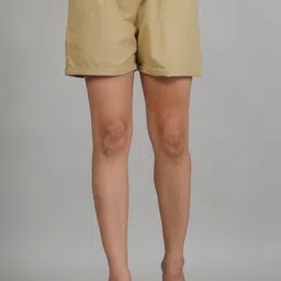 finestitch Solid Women Beige Regular Shorts image 4