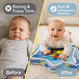 breewell Water Mat for Babies Star Shape Mat with Floating Water Toys Swim Floatation Belt image 4