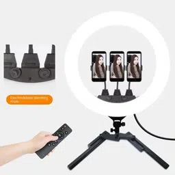 DRUMSTONE Big LED Ring Light with Tripod Stand and Remote Control Ring Flash image 2