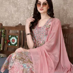 berrylicious Women Viscose Rayon Kurta Pant Dupatta Set image 5