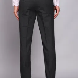 arrow Men Tapered Black Polyester Trousers image 4