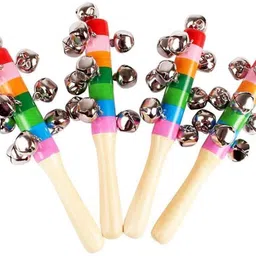 knk infotain Wooden Non Toxic Colourful Rattle Toys for Newborn Baby, Musical Infant Toy Rattle image 4