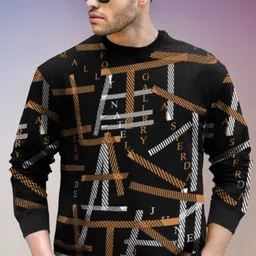 tripr Men Night Suit Set Black, Brown Printed image 4