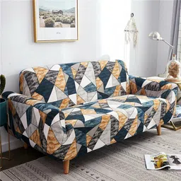 rabhnoor Polyester 3 Seater Sofa Geometric Cover image 2