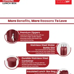 classic essentials Supreme Microwave Safe Set of 5 with Bottle|Bag & Cutlery 5 Containers Lunch Box image 4