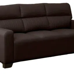 woodsworth from pepperfry Gorgona Fabric 3 Seater Sofa in Brown Colour image 5