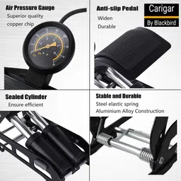 lirgez BB1401 160 psi Tyre Air Pump for Car & Bike image 4