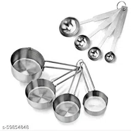 upalabdh 8 PCs Measuring Cup And Measuring Spoon For Tea Sugar And Spice Table Spoon Cup Stainless Steel Measuring Spoon Set image 3