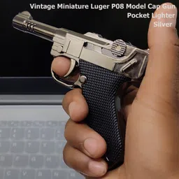 ala flame Premium Metal Body Luger P08 Gun Shape Lighter | Blue Jet Flame | Windproof Lighter | Reffilable Pocket Lighter-picture-14