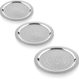 diamond steel Stainless Steel Lid | Hole Lid | Milk Cover Plate| Steel Jali Plate 8.5 inch Lid Set image 1