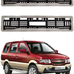 roshneer enterprises Chrome Number Plate Frames Registration Plate Holder For Chevrolet Tavera Car Number Plate-picture-13