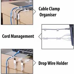 Wonder Work 20 Pcs Cable Clips With Strong Self-adhesive Cord Management for Wire Holder Cable Protector image 2