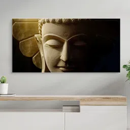 nestroots Canvas Framed Buddha illuminated painting Wall Painting image 1