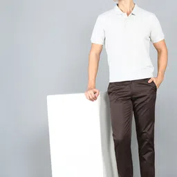 van heusen Men Slim Fit Brown Polycotton Trousers image 2
