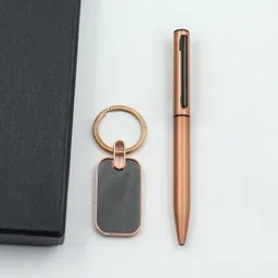 sai simran Rose Gold Finish Pen and Keychain Gift Set for Women & Men ? Sleek Executive Ball Pen image 3