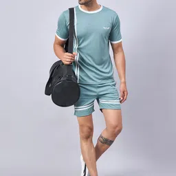 chrome & coral Striped Men Track Suit image 4