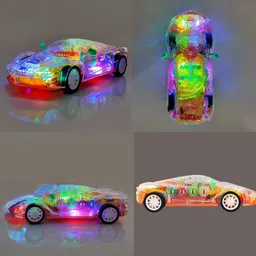 little creation Transparent Remote Control Racing Car with 3D Lights, Music & USB Rechargeable image 5