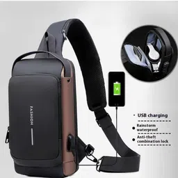 fantastiqo Black Men & Women Sling Bag Backpack Waterproof Chest Shoulder Bag image 3