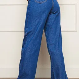 nucloths Women Relaxed Fit High Rise Dark Blue Jeans image 2